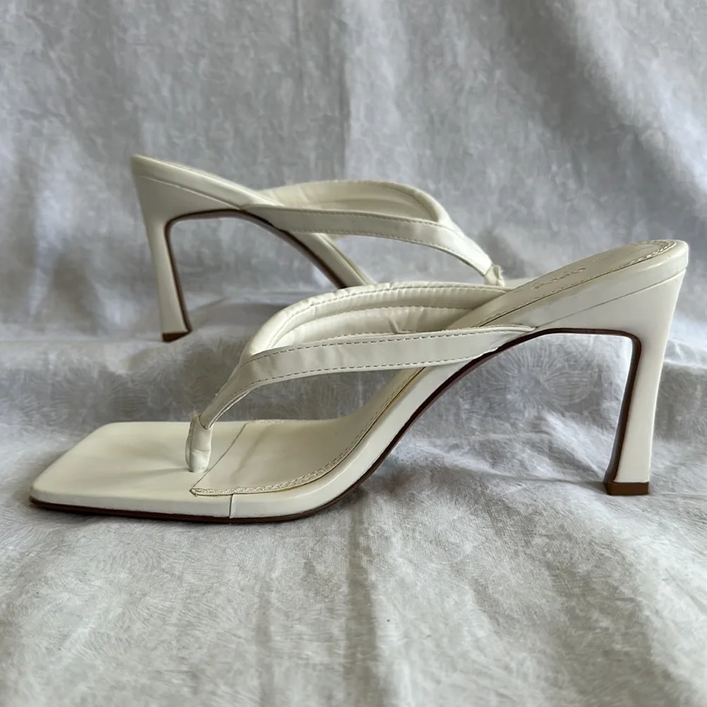 NWOT ASOS Design Cream High Heel Slides - Picture 2 of 6